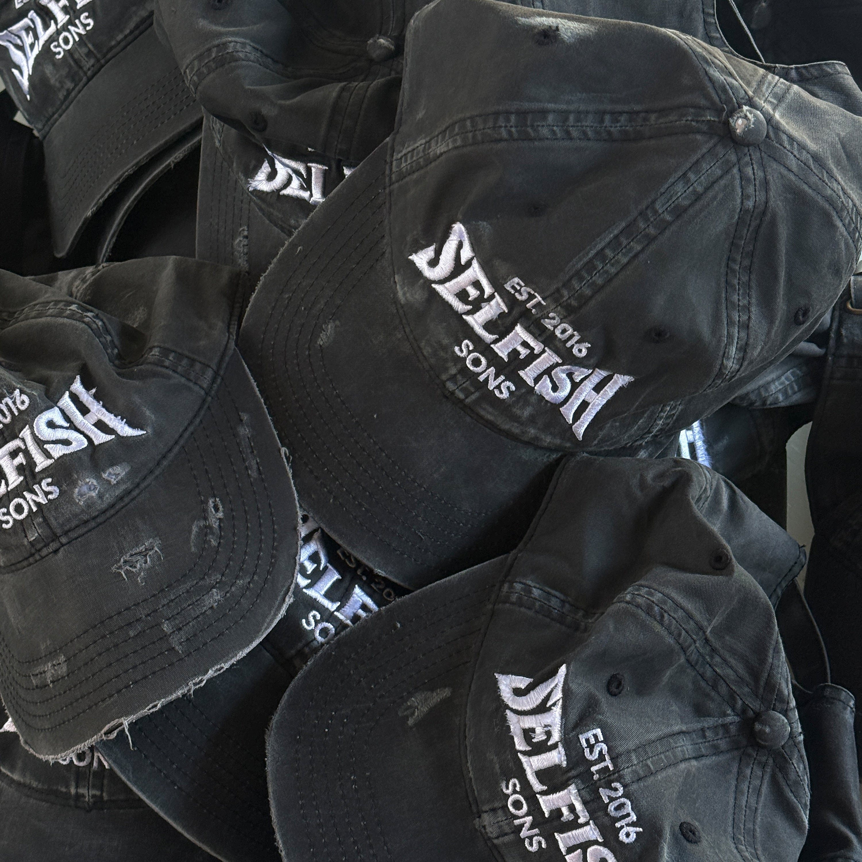 selfish distressed cap